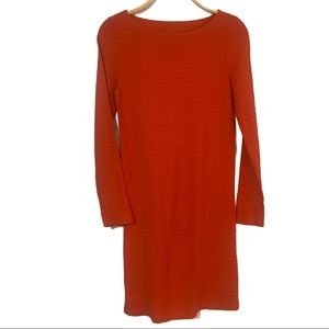 Nanso patchwork fitted long sleeve midi dress